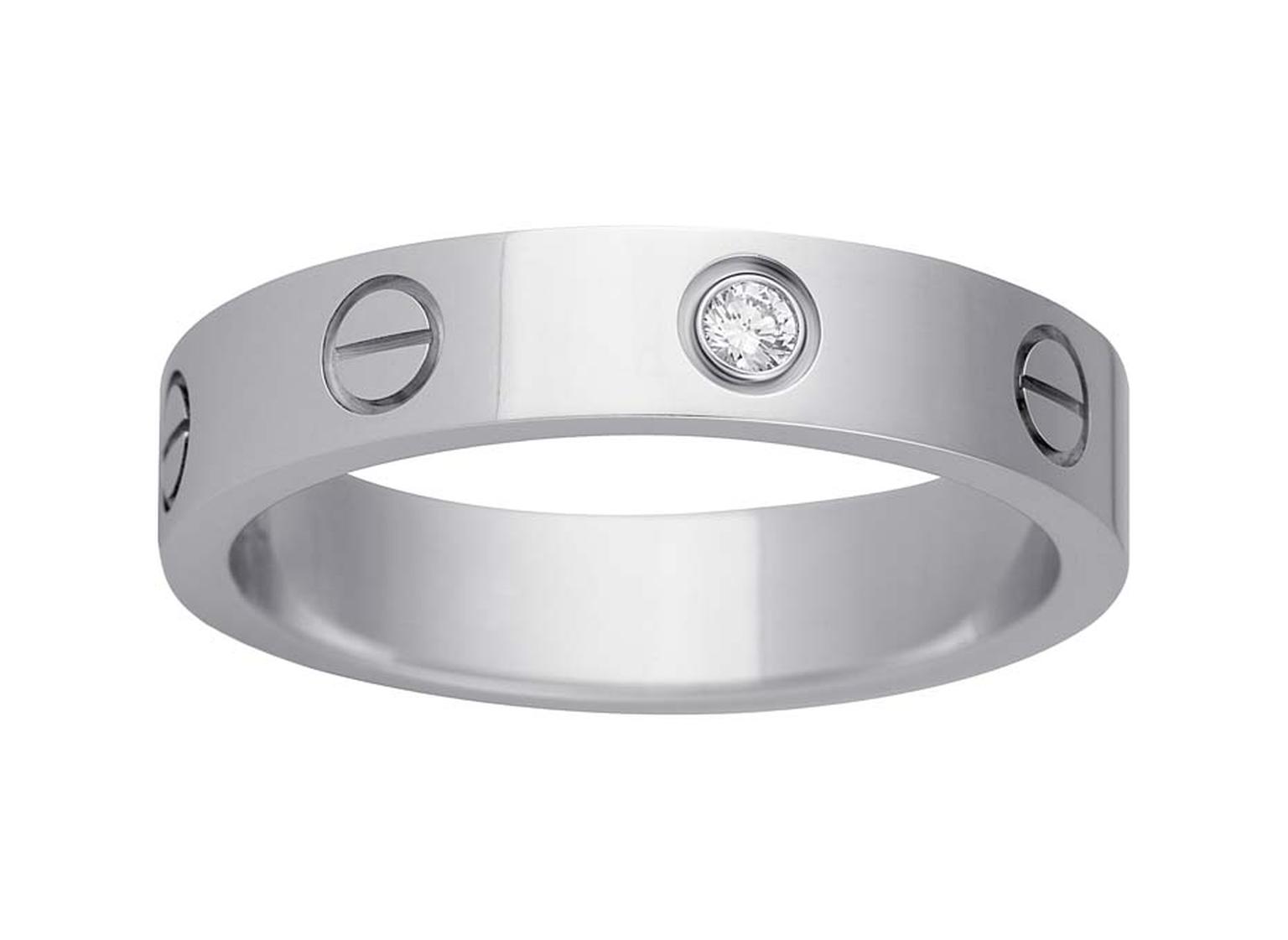 LOVE platinum and diamond wedding band Cartier The Jewellery